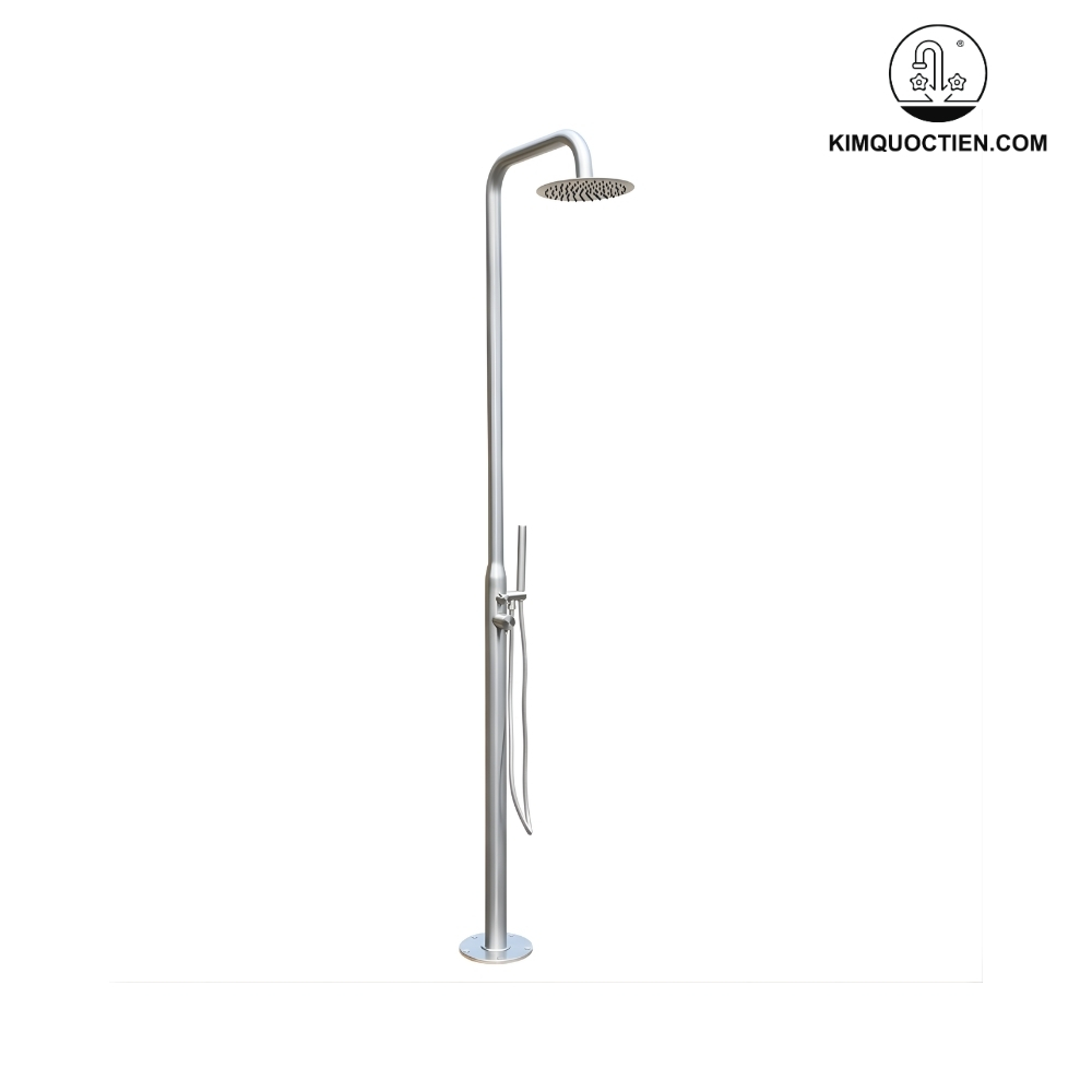 Sen Cây Tắm Đứng Kanly KLS9005W Nóng Lạnh Đặt Sàn Ngoài Trời Màu Trắng