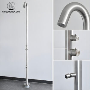 Sen Cây Tắm Đứng Kanly KLS9015W Nóng Lạnh Đặt Sàn Ngoài Trời Màu Trắng