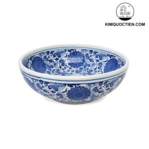 Chậu lavabo sứ hoa văn mỹ thuật SU121