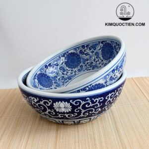 Chậu lavabo sứ hoa văn mỹ thuật SU121