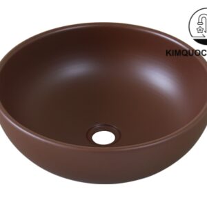 Chậu Lavabo Kanly SU511 Đặt Bàn Sứ Tròn Màu Nâu