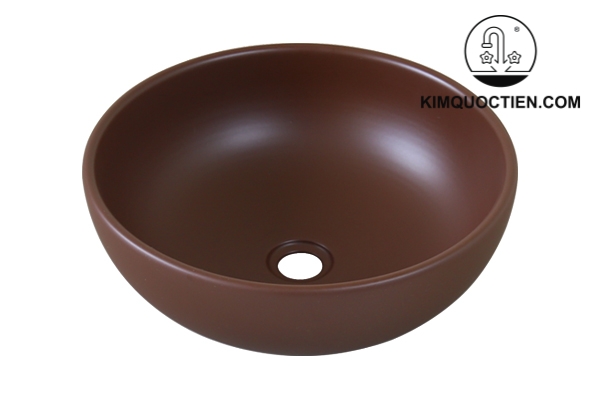 Chậu Lavabo Kanly SU511 Đặt Bàn Sứ Tròn Màu Nâu