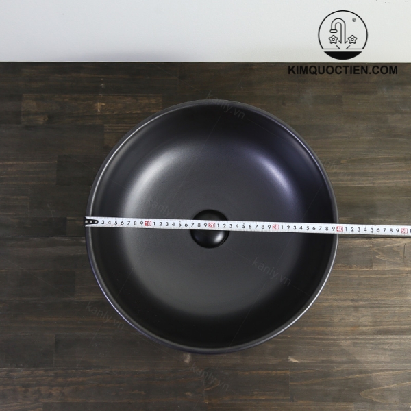 Chậu Lavabo Kanly SU512 Đặt Bàn Sứ Tròn Màu Đen