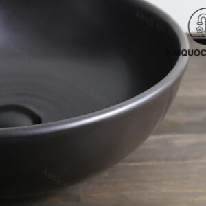 Chậu Lavabo Kanly SU512 Đặt Bàn Sứ Tròn Màu Đen