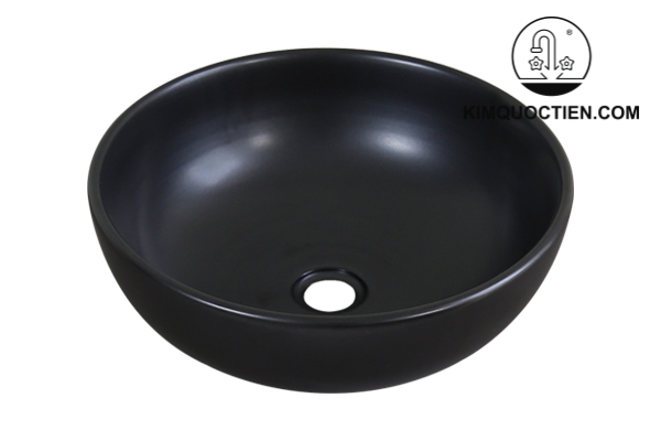 Chậu Lavabo Kanly SU512 Đặt Bàn Sứ Tròn Màu Đen