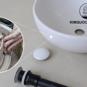 Chậu Lavabo Kanly SU513 Đặt Bàn Sứ Tròn Màu Trắng