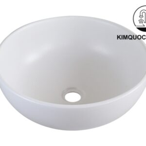 Chậu Lavabo Kanly SU513 Đặt Bàn Sứ Tròn Màu Trắng