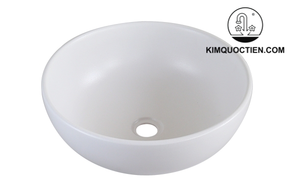 Chậu Lavabo Kanly SU513 Đặt Bàn Sứ Tròn Màu Trắng