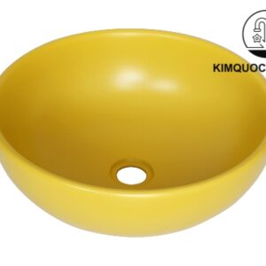 Chậu Lavabo Kanly SU514 Đặt Bàn Sứ Tròn Màu Vàng