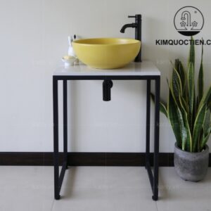 Chậu Lavabo Kanly SU514 Đặt Bàn Sứ Tròn Màu Vàng