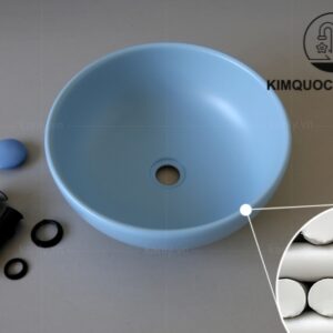 Chậu Lavabo Kanly SU515 Đặt Bàn Sứ Tròn Màu Xanh