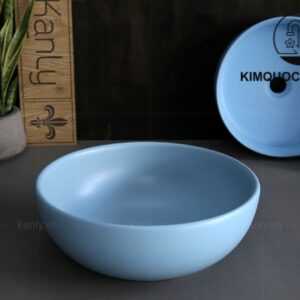 Chậu Lavabo Kanly SU515 Đặt Bàn Sứ Tròn Màu Xanh