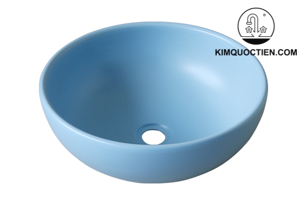 Chậu Lavabo Kanly SU515 Đặt Bàn Sứ Tròn Màu Xanh
