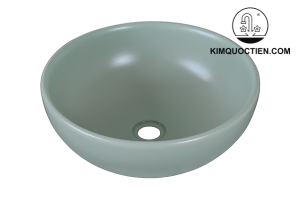 Chậu Lavabo Kanly SU516 Đặt Bàn Sứ Tròn Màu Xanh Ngọc