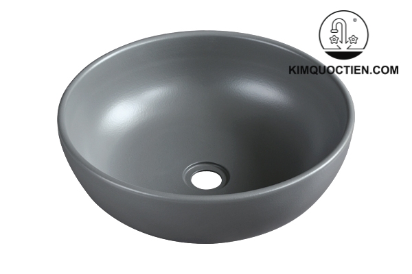 Chậu Lavabo Kanly SU517 Đặt Bàn Sứ Tròn Màu Xám