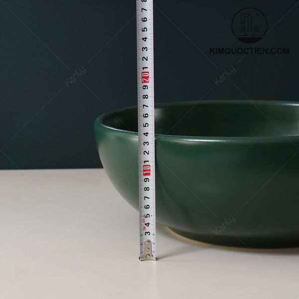 Chậu Lavabo Kanly SU519 Đặt Bàn Sứ Tròn Màu Xanh Lá