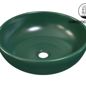 Chậu Lavabo Kanly SU519 Đặt Bàn Sứ Tròn Màu Xanh Lá