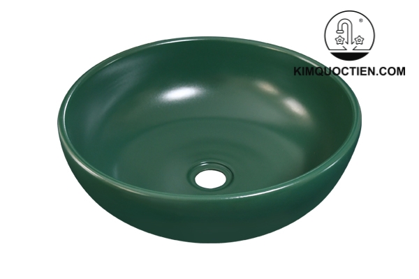 Chậu Lavabo Kanly SU519 Đặt Bàn Sứ Tròn Màu Xanh Lá