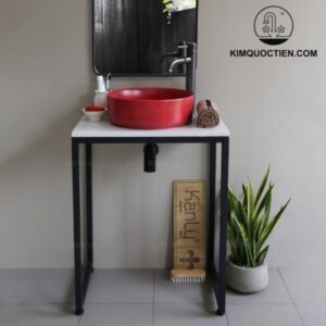 Chậu Lavabo Kanly SU528 Đặt Bàn Sứ Tròn Màu Đỏ