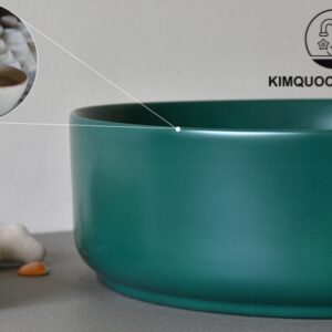 Chậu Lavabo Kanly SU529 Đặt Bàn Sứ Tròn Màu Xanh