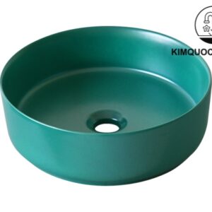 Chậu Lavabo Kanly SU529 Đặt Bàn Sứ Tròn Màu Xanh
