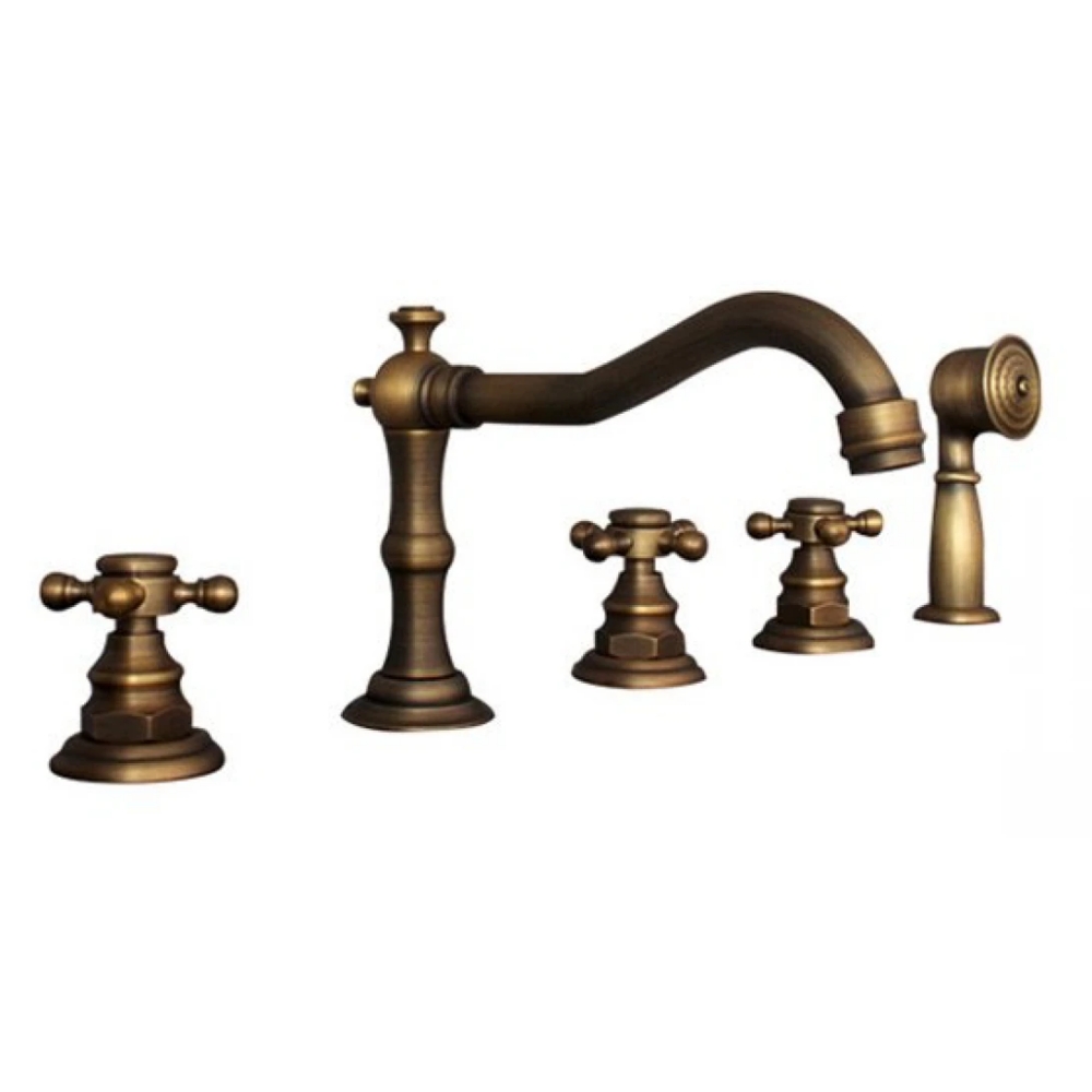 Vòi lavabo 5 Lỗ Kanly GCB08 nóng lạnh bằng đồng cổ điển