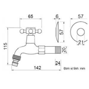 Vòi nước gắn tường Kanly GCT01