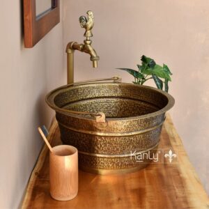 Vòi chậu thân cao nóng lạnh bằng đồng Kanly GCT01HM