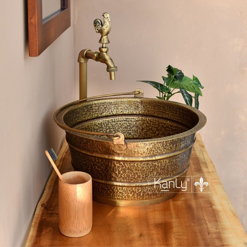 Vòi chậu thân cao nóng lạnh bằng đồng Kanly GCT01HM