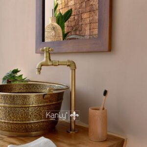 Vòi chậu thân cao nóng lạnh bằng đồng Kanly GCT01HM