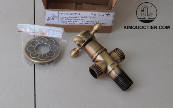 Van góc bằng đồng Kanly GCV12