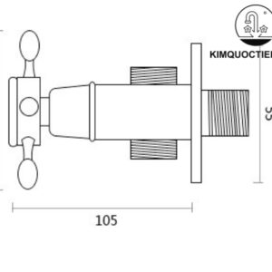 Van góc bằng đồng Kanly GCV12