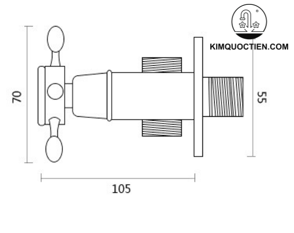Van góc bằng đồng Kanly GCV12