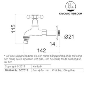 Vòi Nước Lạnh Kanly GCT01B Gắn Tường