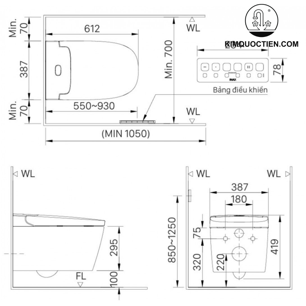 Bồn cầu thông minh SARAS INAX AC-820VN