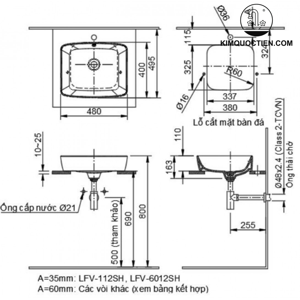 Lavabo đặt bàn INAX AL-369V