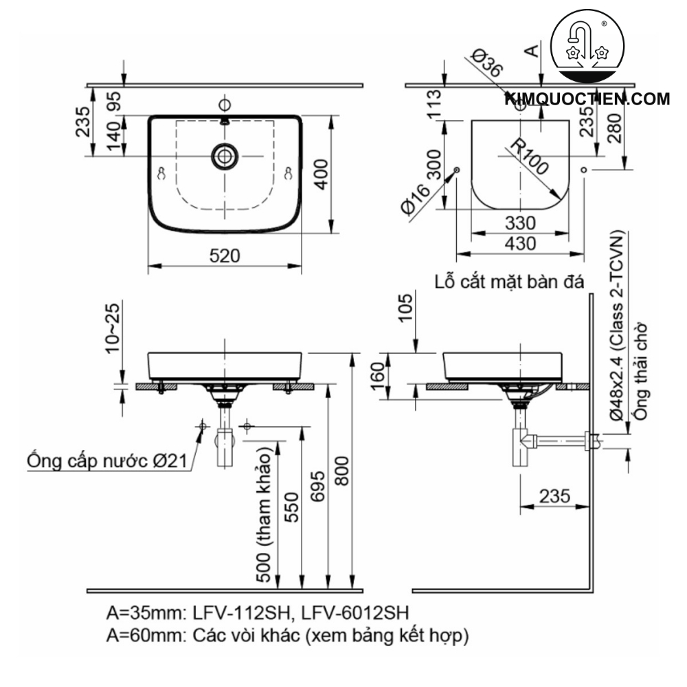 Lavabo đặt bàn INAX AL-638V