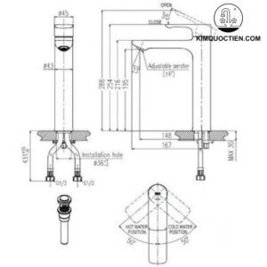 Vòi chậu đặt bàn cổ cao INAX LFV-612SH-2 nóng lạnh
