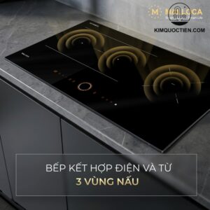 Bếp từ kết hợp hồng ngoại 3 vùng nấu 80 cm Malloca MIR9021ES
