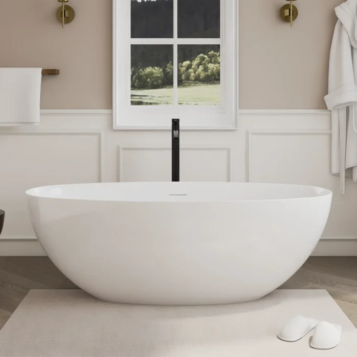 Bồn Tắm Nằm Đặt Sàn MOWOEN MW8223P-165 Nguyên Khối 1650mm