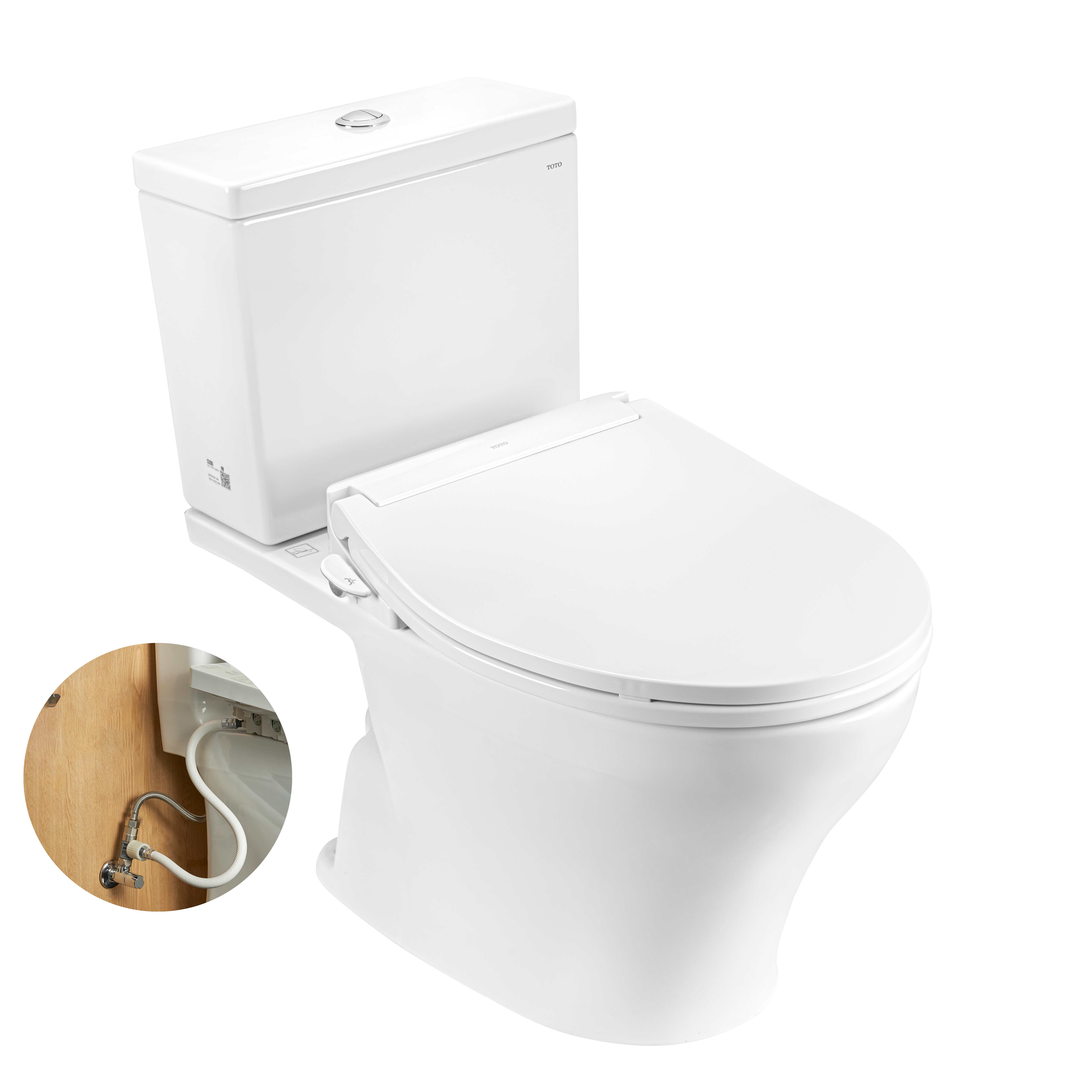 Bồn Cầu TOTO CS326DE6#XW 2 Khối Kèm Nắp Rửa Cơ ECOWASHER TCW11S