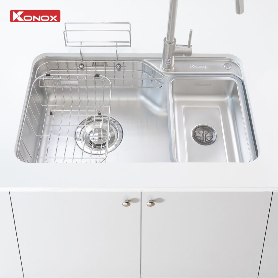 Chậu Rửa Bát Phong Cách Nhật Bề Mặt Mịn KONOX Tari 8050SM 800mm