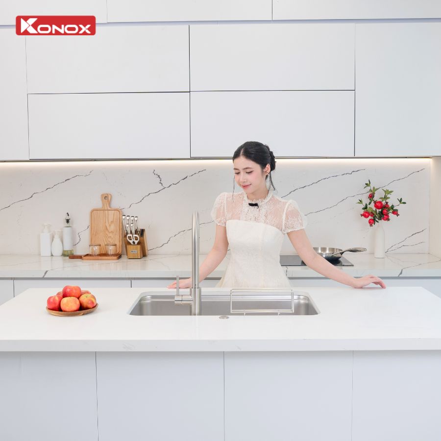 Chậu Rửa Bát Phong Cách Nhật Bề Mặt Mịn KONOX Tari 8050SM 800mm