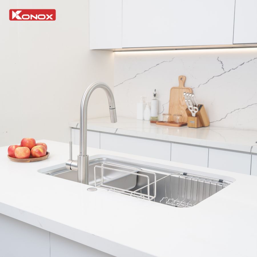 Chậu Rửa Bát Phong Cách Nhật Bề Mặt Mịn KONOX Tari 8050SM 800mm