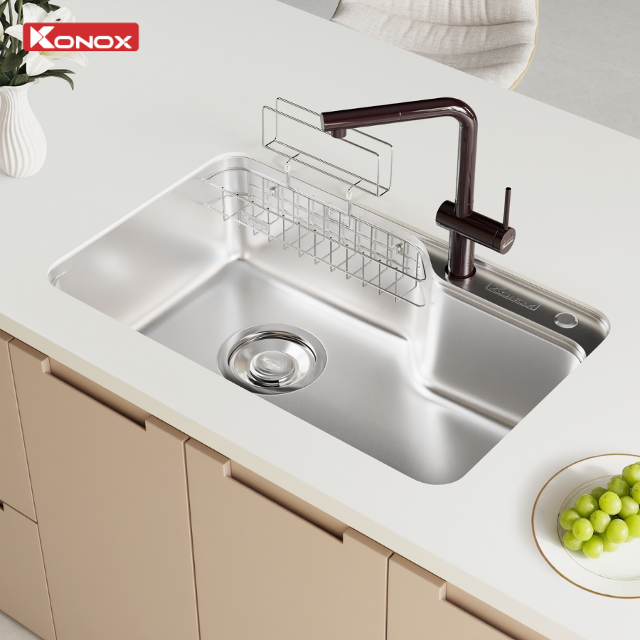 Chậu Rửa Bát Phong Cách Nhật Bề Mặt Mịn KONOX Tari 8050SM 800mm