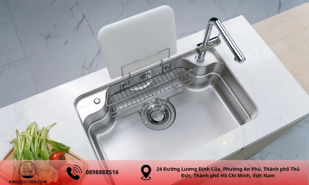 CHẬU RỬA BÁT 1 HỐ NOBINOX LIRA NJ580D