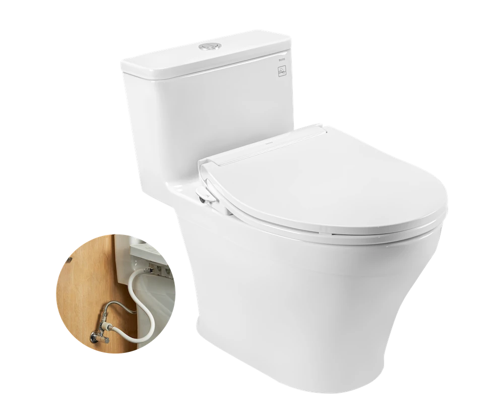 Bồn Cầu TOTO MS857DE6#XW 1 Khối Kèm Nắp Rửa Cơ ECOWASHER TCW11S