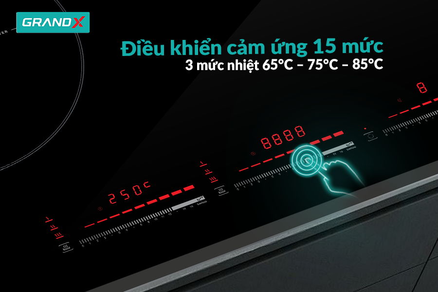 Bếp điện từ kết hợp GRANDX GX E738Lux 2 từ 1 hồng ngoại