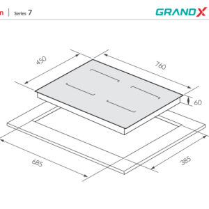 Bếp từ 2 vùng nấu GRANDX GX IH785Titan kính chống xước
