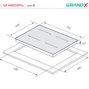 Bếp từ 2 vùng nấu GRANDX GX IH855XPro